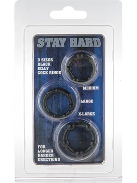 Stay Hard: Cockrings, black, 3-pack