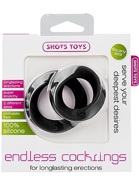 Shots Toys: Endless Cockrings, double-pack, black