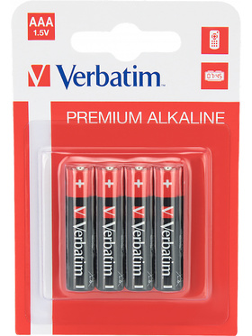 Verbatim Batteries: Premium, AAA (LR3), 1,5V, Alkaline, 4-pack 