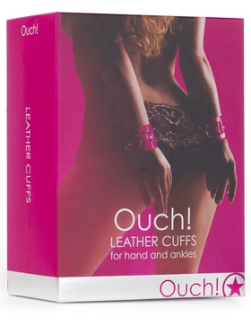 Ouch!: Leather Cuffs, pink 