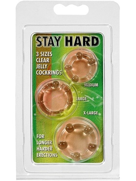 Stay Hard: Cockrings, transparent, 3-pack