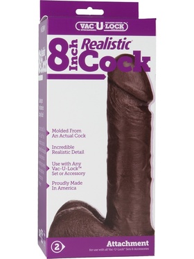 Doc Johnson: Vac-U-Lock, Realistic Cock, 21 cm, dark