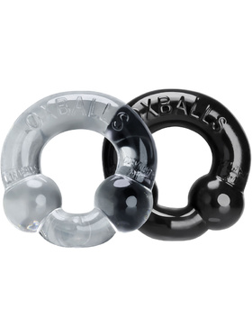 Oxballs: Ultraballs, 2 Piece Cockring Set, black/transparent