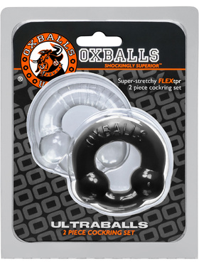 Oxballs: Ultraballs, 2 Piece Cockring Set, black/transparent