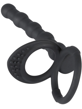 Black Velvets: Cock & Ball Ring with Anal Beads 