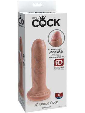 King Cock: Uncut Cock Dildo, 18 cm, light 