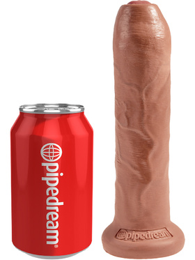 King Cock: Uncut Cock Dildo, 21 cm, lightbrown