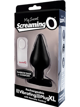 Screaming O: Rechargable Vibrating Plug XL with Remote, black