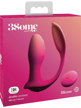 3Some: Double Ecstasy, Silicone Vibrator, pink