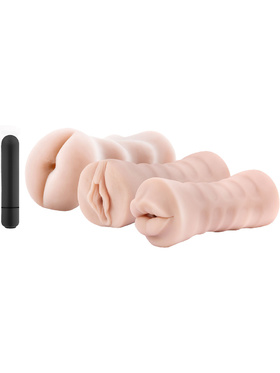 Blush: M for Men, Vibrating Stroker Sleeve Kit, 3-pack 