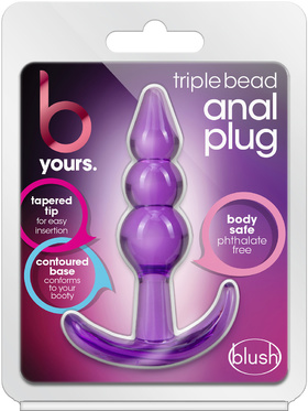 B Yours: Triple Bead Anal Plug, purple