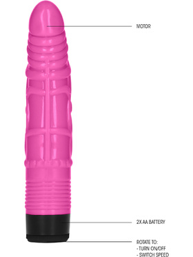 Shots Toys: GC 8 Inch Slight Realistic Dildo Vibe, pink