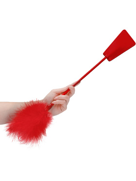 Ouch!: Crop With Feather, red