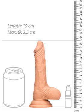 RealRock Skin: Realistic Dildo with Balls, 19 cm, light 