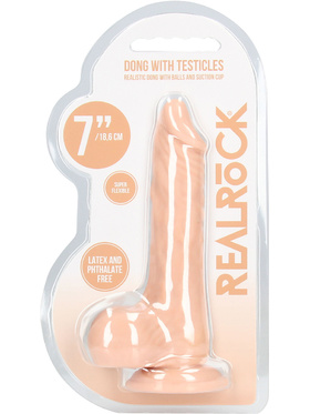 RealRock Skin: Realistic Dildo with Balls, 19 cm, light 