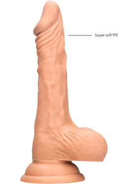 RealRock Skin: Realistic Dildo with Balls, 19 cm, light 