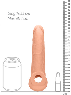 RealRock Skin: Penis Extender with Rings, 22 cm, light