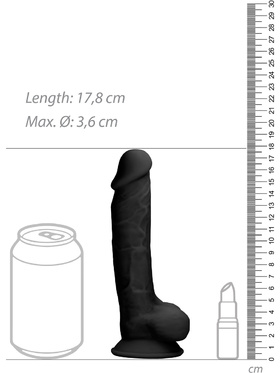 RealRock Ultra: Silicone Dildo / Dual Density, 18 cm, black