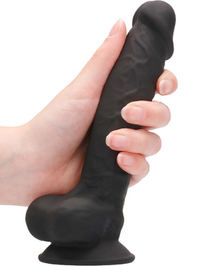 RealRock Ultra: Silicone Dildo / Dual Density, 18 cm, black