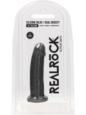 RealRock Ultra: Silicone Dildo / Dual Density, 15 cm, black