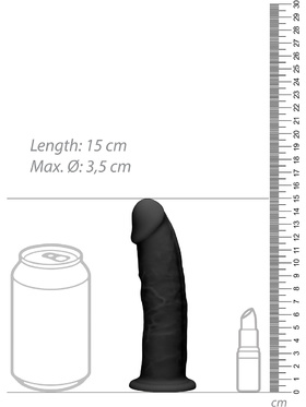 RealRock Ultra: Silicone Dildo / Dual Density, 15 cm, black