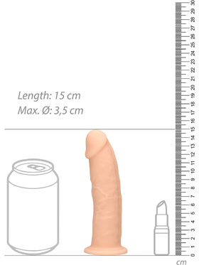 RealRock Ultra: Silicone Dildo / Dual Density, 15 cm, light