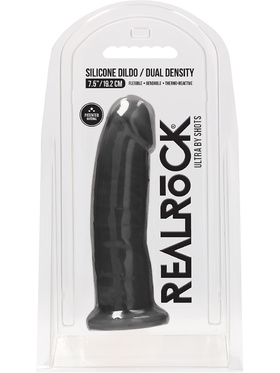 RealRock Ultra: Silicone Dildo / Dual Density, 19 cm, black