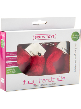 Shots Toys: Furry Handcuffs, red