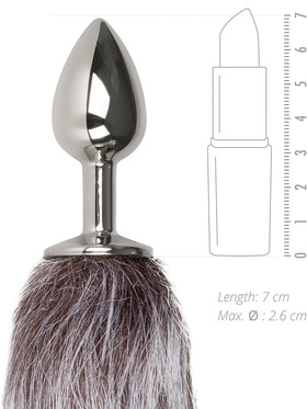 EasyToys: Fox Tail Plug No. 5, small, silver/grey