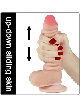 LoveToy: Sliding-Skin Dildo, 17.5 cm, light