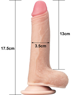 LoveToy: Sliding-Skin Dildo, 17.5 cm, light