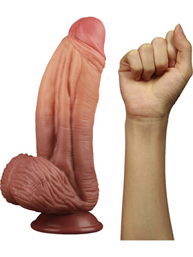 LoveToy: Dual-Layered Silicone Cock, 25 cm, dark 