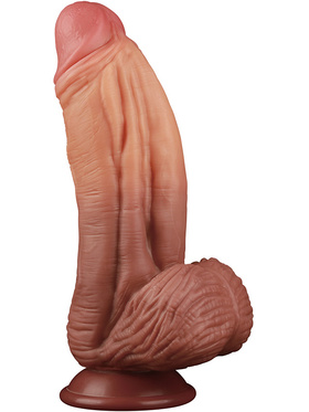 LoveToy: Dual-Layered Silicone Cock, 25 cm, dark 