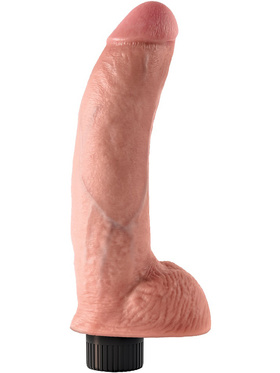 King Cock: Vibrating Cock with Balls, 23 cm, light