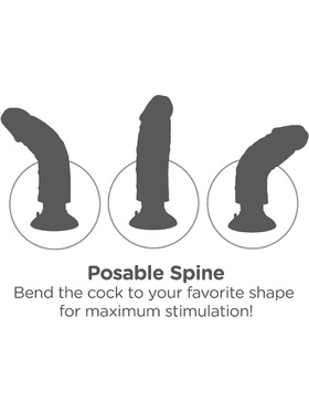 King Cock: Vibrating Cock with Balls, 23 cm, black