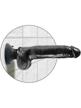 King Cock: Vibrating Cock with Balls, 23 cm, black