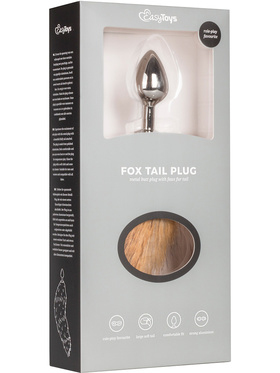EasyToys: Fox Tail Plug No. 2, medium, silver/brown