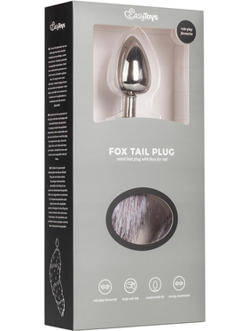 EasyToys: Fox Tail Plug No. 4, large, silver/grey