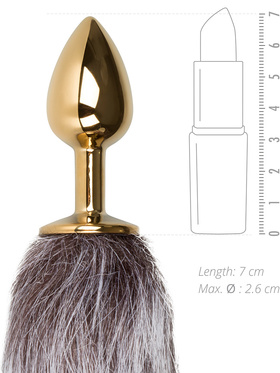 EasyToys: Fox Tail Plug No. 5, small, gold/grey