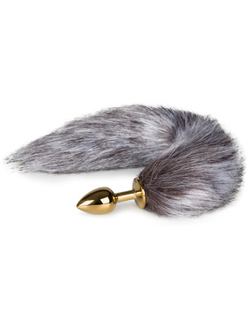 EasyToys: Fox Tail Plug No. 5, small, gold/grey