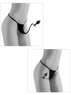 Hookup Panties: Crotchless Secret Gem with Plug, black