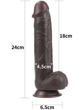 LoveToy: Sliding-Skin Dildo, 24 cm, dark