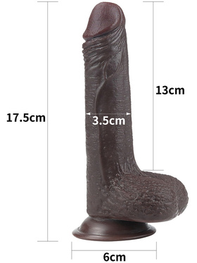 LoveToy: Sliding-Skin Dildo, 17.5 cm, dark