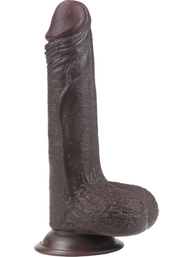 LoveToy: Sliding-Skin Dildo, 17.5 cm, dark