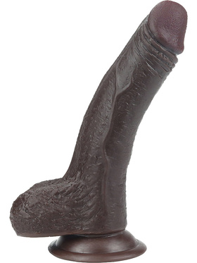 LoveToy: Sliding-Skin Dildo, 17.5 cm, dark