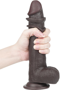 LoveToy: Sliding-Skin Dildo, 23 cm, dark