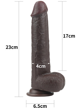 LoveToy: Sliding-Skin Dildo, 23 cm, dark