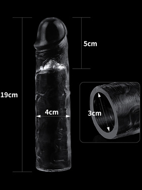 LoveToy: Flawless Clear, Penis Sleeve + 5 cm