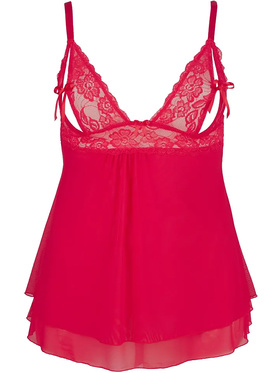 Cottelli Curves: Babydoll with lace, red