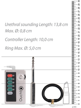 Ouch! Electro: E-Stim Urethral Sounding Set, 8 mm